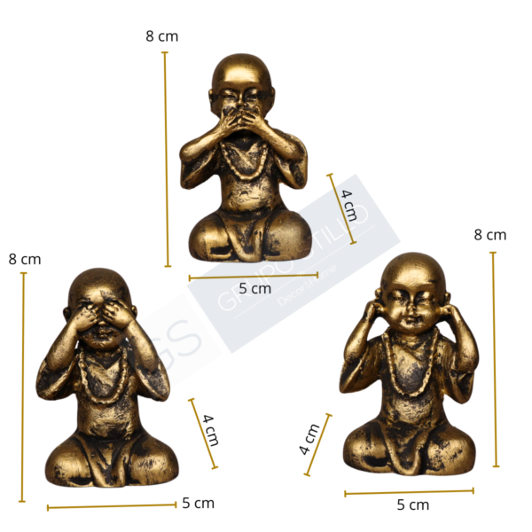Trio de Buda da Sabedoria Não ouço Não vejo Não falo