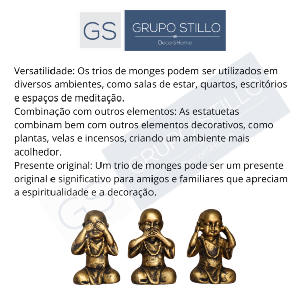 Trio de Buda da Sabedoria Não ouço Não vejo Não falo