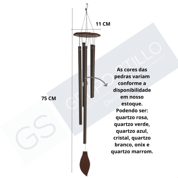 Mensageiro Metal Mm com Pedra Folha