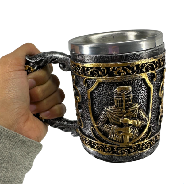 Caneca Guerreiro Medieval Prata