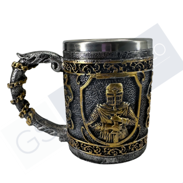 Caneca Guerreiro Medieval Prata