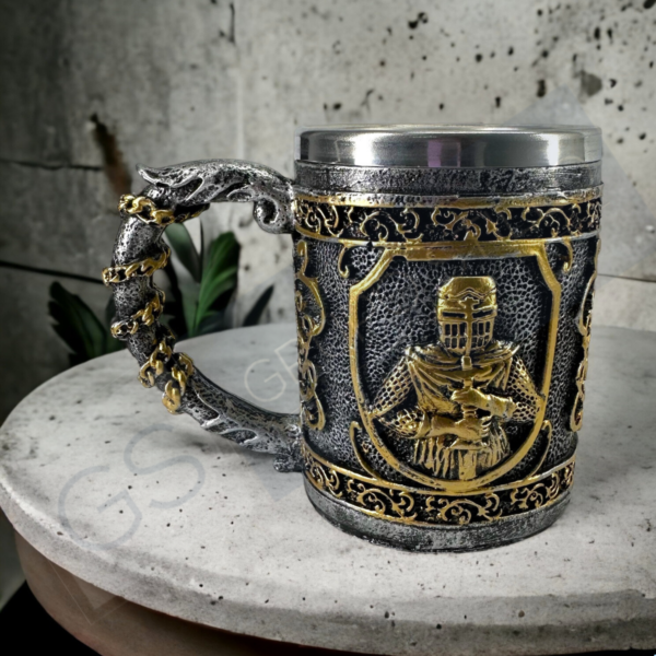 Caneca Guerreiro Medieval Prata