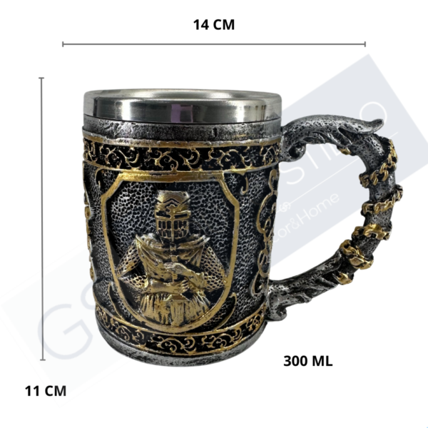 Caneca Guerreiro Medieval Prata