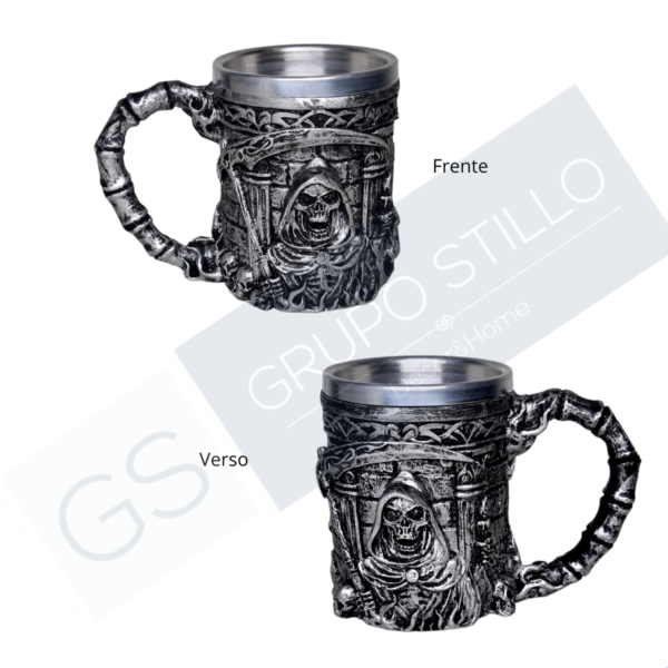 Caneca Caveira Da Morte prata