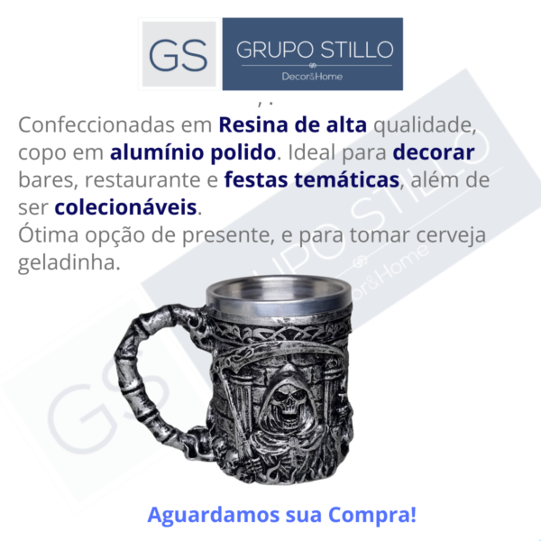 Caneca Caveira Da Morte prata