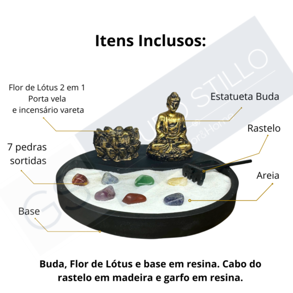 Jardim Zen Japones Buda Hindu Com Castiçais Meditando