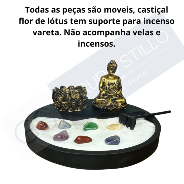 Jardim Zen Japones Buda Hindu Com Castiçais Meditando