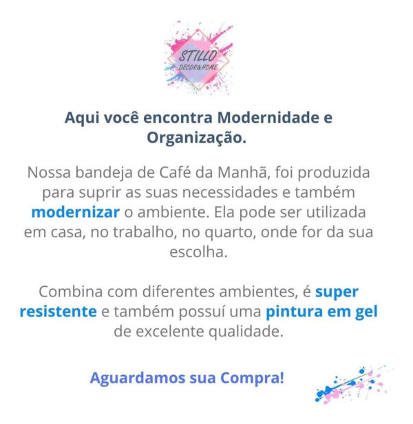 Bandeja Café da Manhã G 6mm - Preta