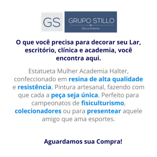 Estátua Mulher Musculação Academia Personal Trainer