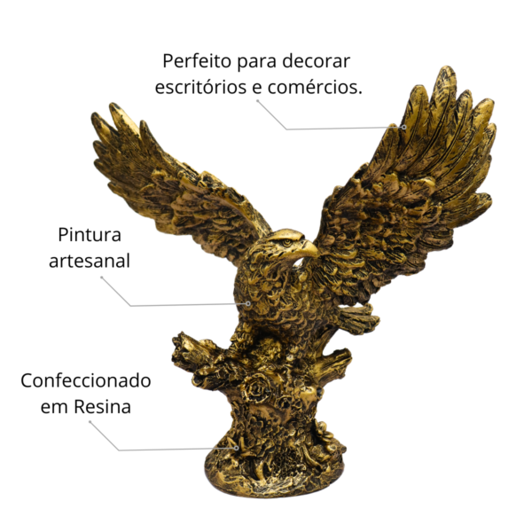 Estatueta Decorativa àguia tronco
