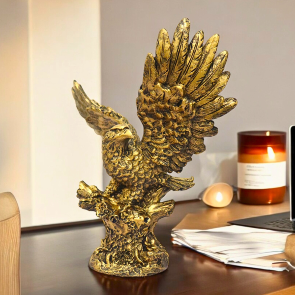 Estatueta Decorativa àguia tronco