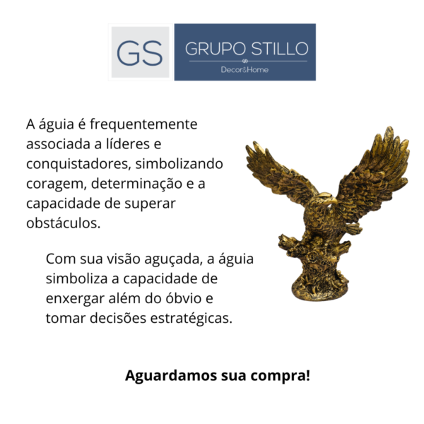 Estatueta Decorativa àguia tronco
