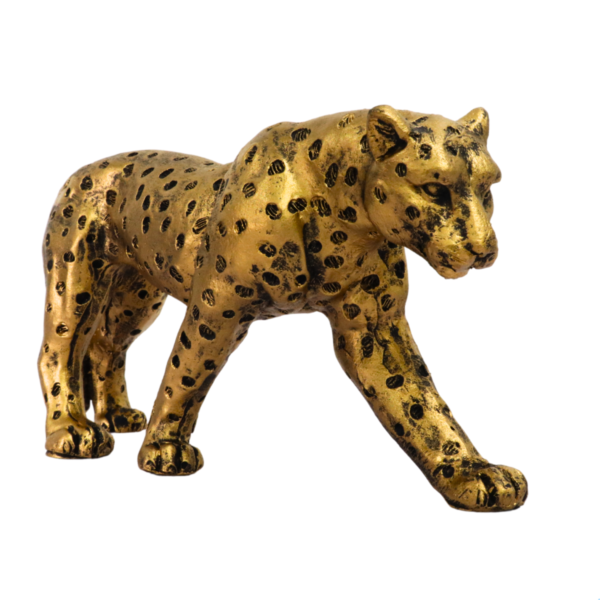 Estatueta Pantera Andando Pinta dourado