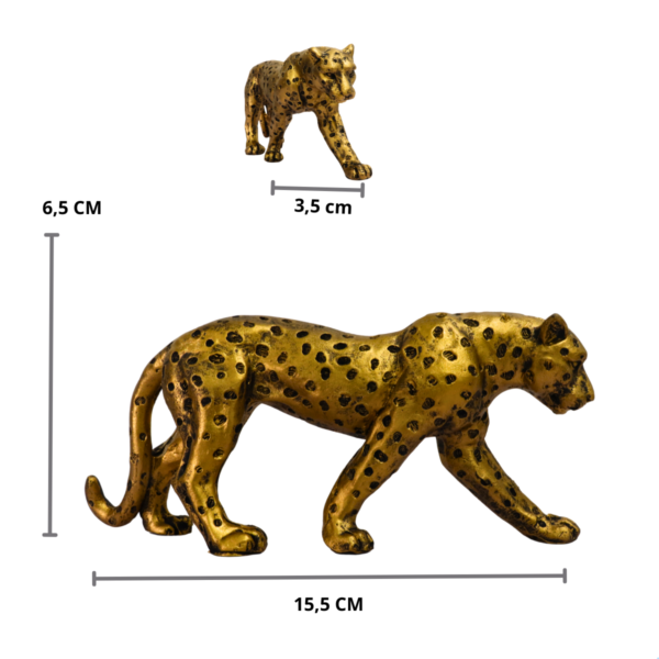 Estatueta Pantera Andando Pinta dourado