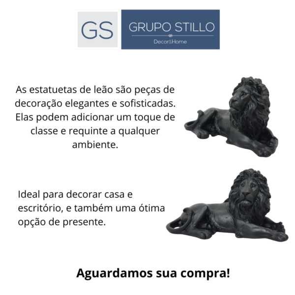 Estatueta Leão deitado preto