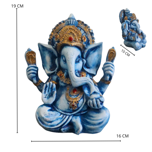 Estatueta Ganesha Média Azul