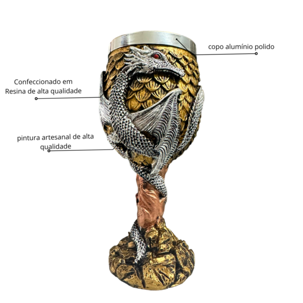 Taça de Vinho Cálice Dragão Medieval