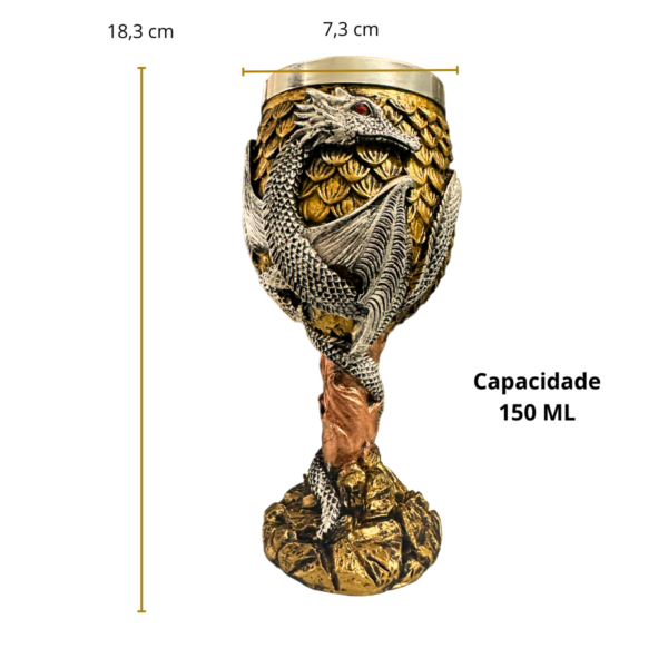 Taça de Vinho Cálice Dragão Medieval