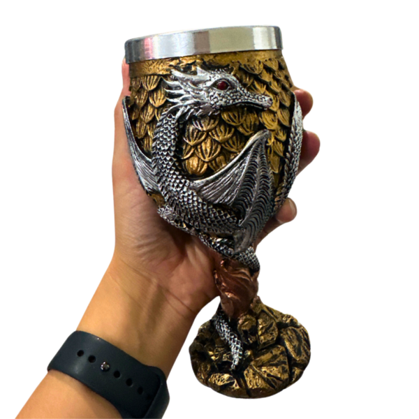 Taça de Vinho Cálice Dragão Medieval