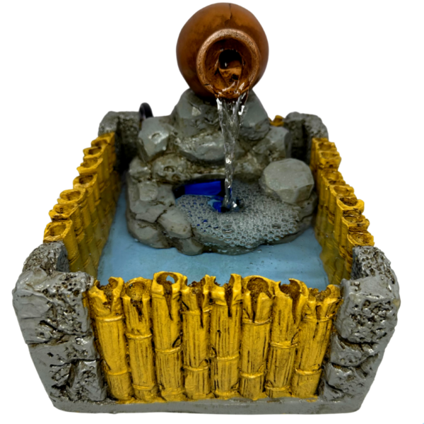 Fonte Cascata Dágua Bambu Quadrada