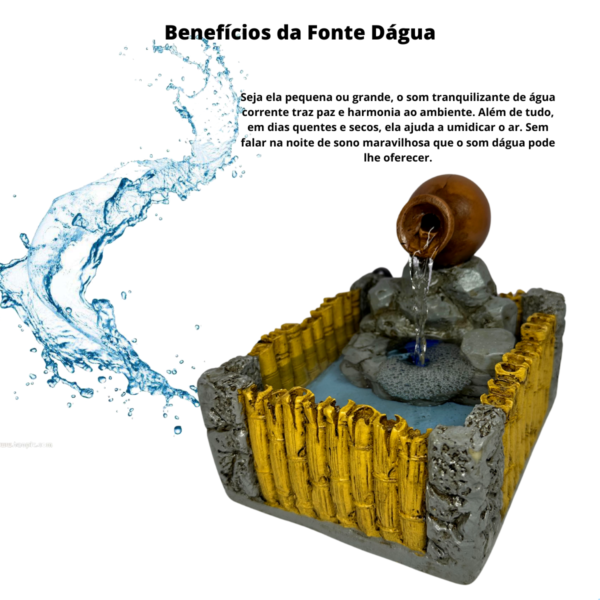 Fonte Cascata Dágua Bambu Quadrada