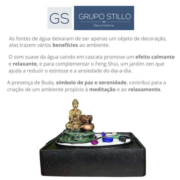 Fonte de Água Buda com Jardim Zen