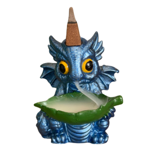 Incensário Cascata e Vareta Dragão Baby – Azul Perolado