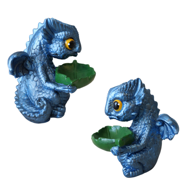 Incensário Cascata e Vareta Dragão Baby - Azul Perolado