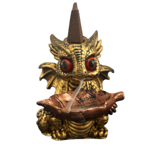 Incensário Cascata e Vareta Dragão Baby – Dourado