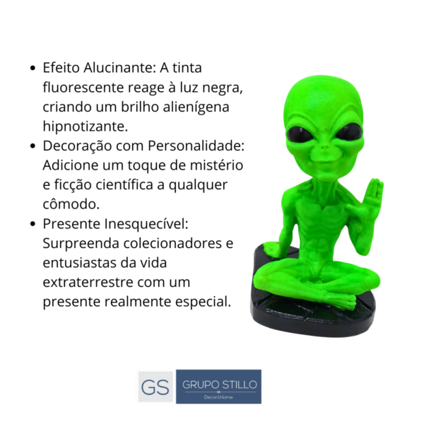 Estatueta ET Extraterrestre Sentado Mão Pare