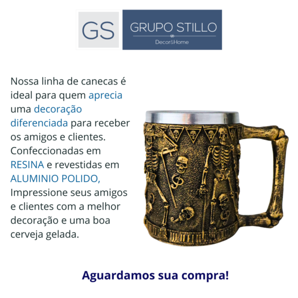 Caneca de Chopp Cerveja Esqueleto Dançarino