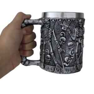 Caneca de Chopp Cerveja Caveira Esqueleto – Prata