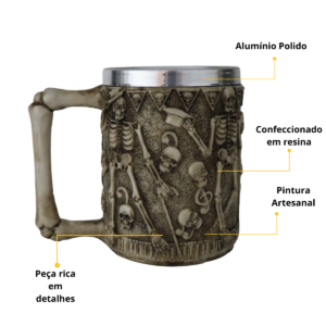 Caneca de Chopp Cerveja Caveira Esqueleto – Betume
