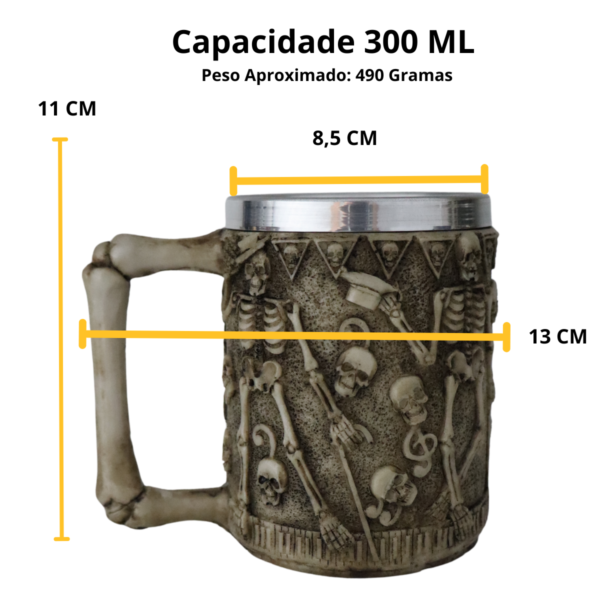 Caneca de Chopp Cerveja Caveira Esqueleto - Betume