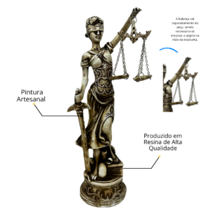 Estatueta Deusa da Justiça Themis Média – Betume