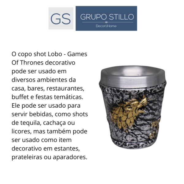 Copo Shot Lobo Winter is coming