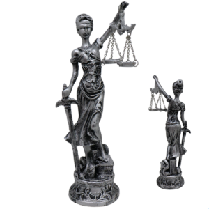 Estatueta Deusa da Justiça Themis Média Prata