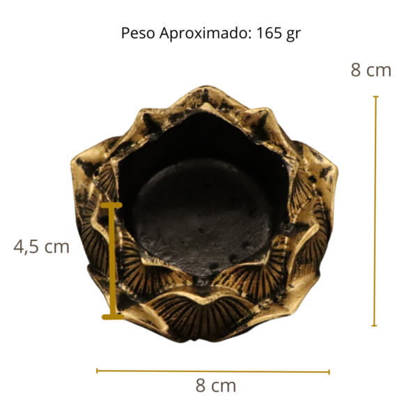 Castiçal e Incensário Vareta Flor de Lotus Modelo 03 - Ouro