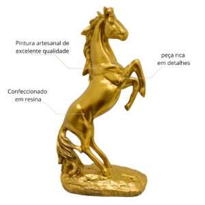 Estatueta Cavalo em Pé – Dourado