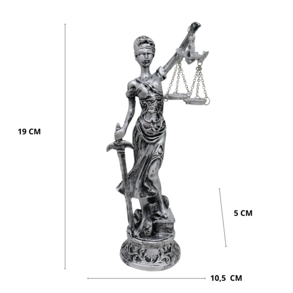 Estatueta Themis Deusa da Justiça Pq - Prata