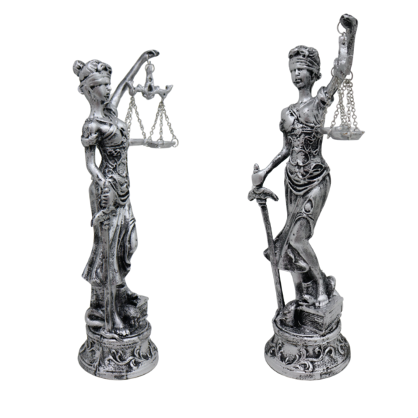 Estatueta Themis Deusa da Justiça Pq - Prata