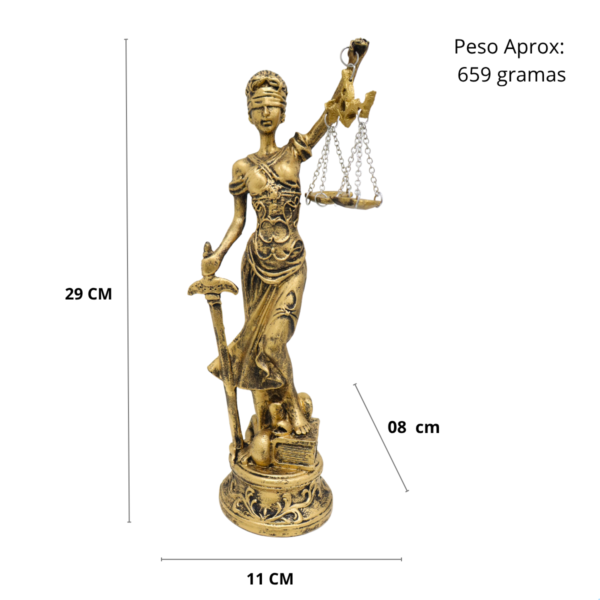 Estatueta Themis Deusa da Justiça Média - Dourada