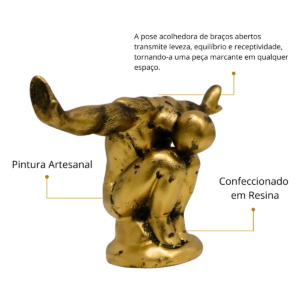Estatueta Homem braço aberto – dourado