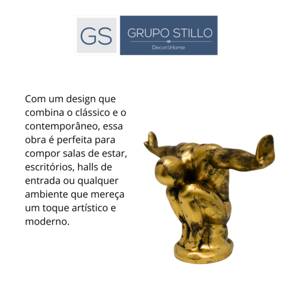 Estatueta Homem braço aberto - dourado