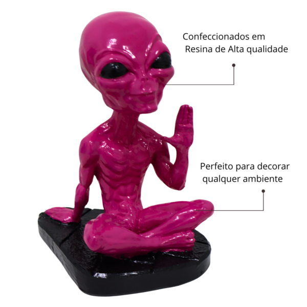 Estatueta ET Extraterrestre Sentado Mão Pare