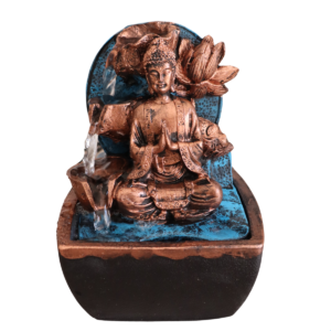 Fonte 3 Quedas Buda Flor Quadrada Azul