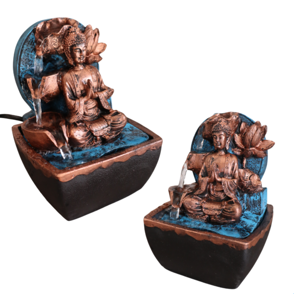 Fonte 3 Quedas Buda Flor Quadrada Azul
