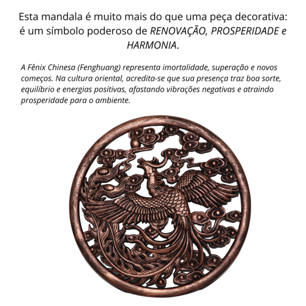 Enfeite de Parede Mandala Fênix Chinesa