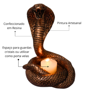 Porta Cristais Cobra Naja Bronze