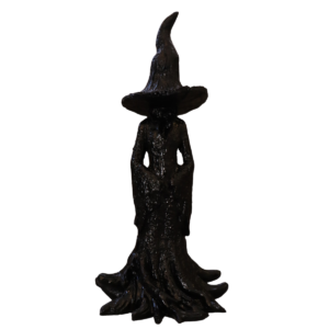 Estatueta Bruxa Chapéu Vestido Raiz